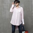 Button-cuff Sip-back Pinstripe Shirt