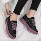 Faux Suede Color Panel Sneakers