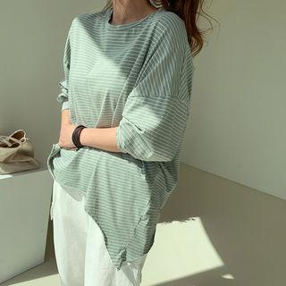 Cutout Striped Oversized T-shirt
