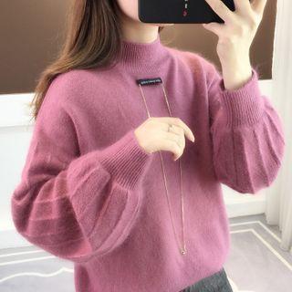 Fluffy Mock Neck Sweater