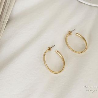 Twisted Large Hoop Earrings Gold - One Size