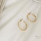Twisted Large Hoop Earrings Gold - One Size