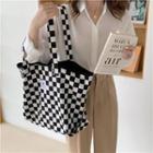 Checker Canvas Pouch / Crossbody Bag / Shoulder Bag / Tote Bag / Lunchbox Bag