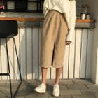 Mock Neck Sweater / Corduroy Midi Skirt