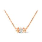 Fashion Elegant Plated Rose Gold 316l Stainless Steel Flower Necklace With Cubic Zircon Rose Gold - One Size