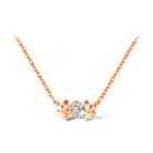 Fashion Elegant Plated Rose Gold 316l Stainless Steel Flower Necklace With Cubic Zircon Rose Gold - One Size