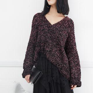 Glitter Asymmetric Knit Sweater