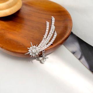 Rhinestone Star Beaded Stud Earrings As Shown In Figure - One Size