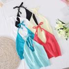 V-neck Halter Lace-up Strap Tank Top