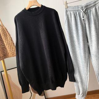 Plain Sweater Sweater - Black - One Size