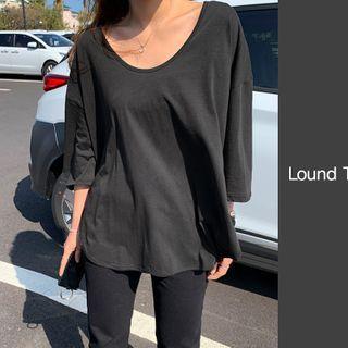 Scoop-neck Oversize T-shirt