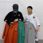 Sun Embroidered Short-sleeve Round Neck T-shirt