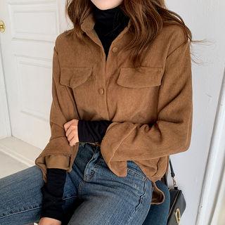 Flap-front Corduroy Shirt