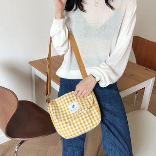 Plaid Fabric Shoulder Bag
