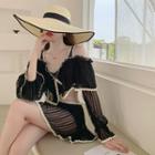 Long-sleeve Lace Cutout Swimdress