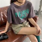 Lettering Loose-fit Short-sleeve T-shirt / Cargo Shorts