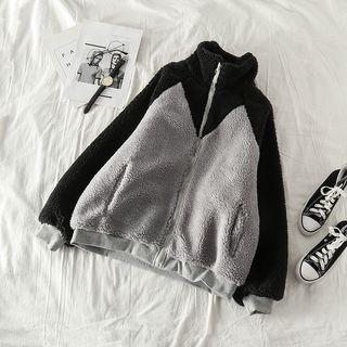 Color-block Fleece Jacket As Figure - One Size