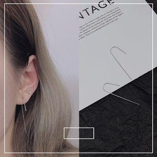 Hook Earring 1 Pair - Silver - One Size