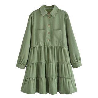 Long-sleeve Shift Shirt Dress