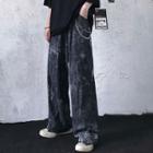 Tie-dyed Wide-leg Jeans