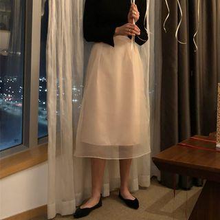 A-line Midi Organza Skirt