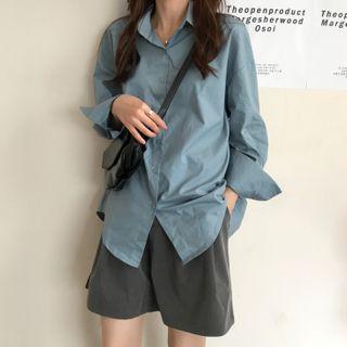 Plain Shirt / Wide Leg Shorts / Belt / Set