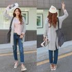 Open-front Slit-side Cardigan