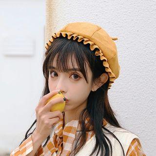 Ruffle Trim Ribbon Beret
