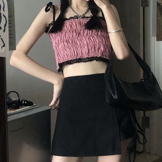 Smocked Spaghetti Strap Top / Mini Skirt