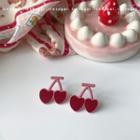 Cherry Stud Earring 1 Pair - Pink & Red - One Size