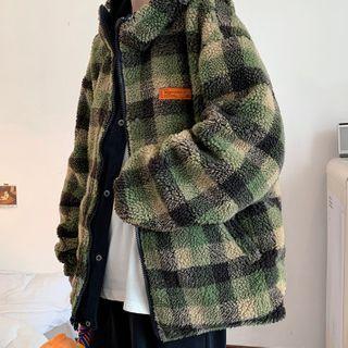Reversible Plaid Fleece Zipped Jacket