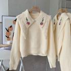 Flower Sweater Beige Almond - One Size
