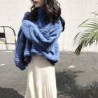 Loose-fit Cowl-neck Knit Sweater