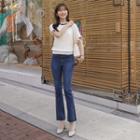 Piped Bow-cuff Knit Top