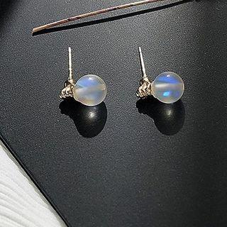 Faux Crystal Lightbulb Earring Stud Earring - 1 Pair - Transparent - One Size