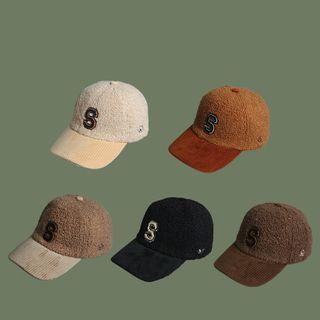 Lettering Faux Shearling Cap