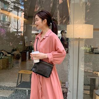 Drawcord Maxi Shirtdress