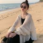 Balloon-sleeve Lace Jacket Almond - One Size