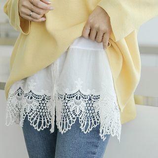 Crochet-lace Hem Tank Top White - One Size