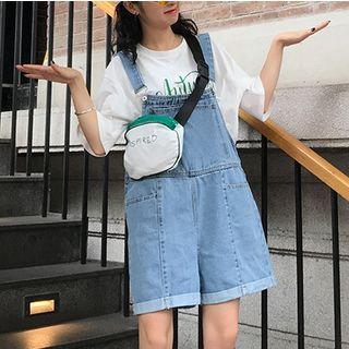 Rolled Dungaree Shorts
