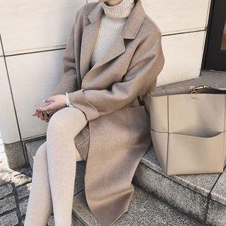 Long Notch-lapel Open-front Coat