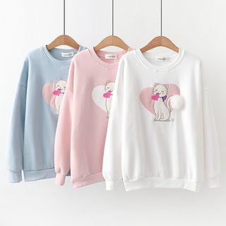 Cat Print Bobble Pullover