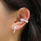 Rhinestone Star Cuff Earring 1 Pc - Right - Silver - One Size