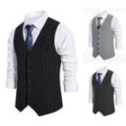 Button-up Pinstriped Vest