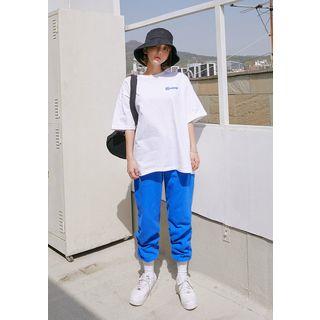 Round-neck Letter Print Loose-fit Top