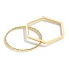 Set Of 2 : Geometric Alloy Ring (assorted Designs)