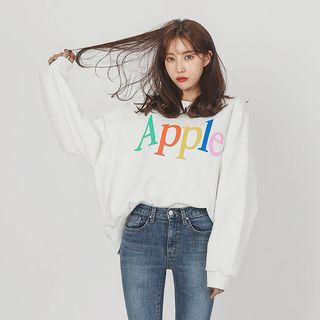 Apple Lettered Oversized Sweatshirt