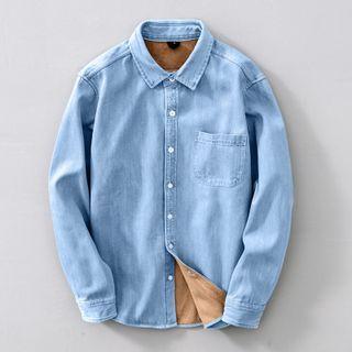 Long Sleeve Fleece Lined Denim Shirt
