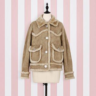 Furry Trim Collared Jacket