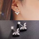 Rhinestone Ear Jackets Silver - One Size